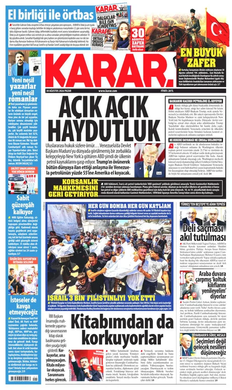 Karar gazete manşeti