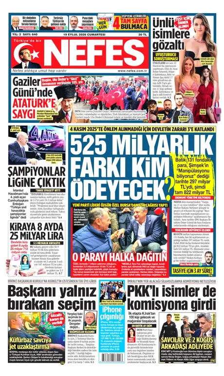 Nefes gazete manşeti