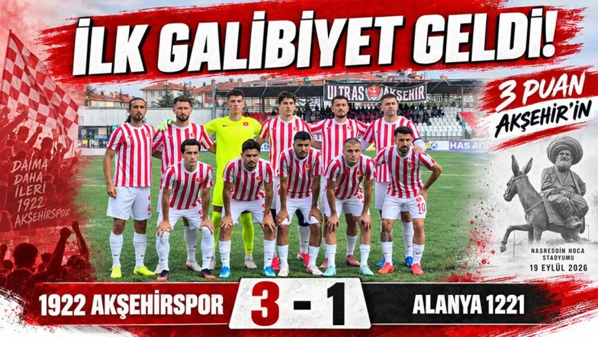 1922 Akşehirspor, Alanya 1221’i 3-1 Mağlup Etti