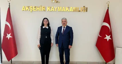 Akşehir ve Çeltik Kaymakamlarından Görüş Alışverişi
