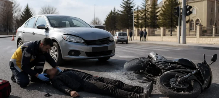 Meram’da motosiklet ile otomobil çarpıştı: Sürücü yaralandı