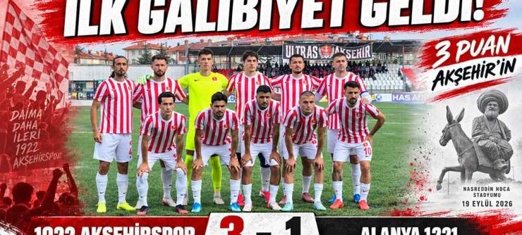1922 Akşehirspor, Alanya 1221’i 3-1 Mağlup Etti